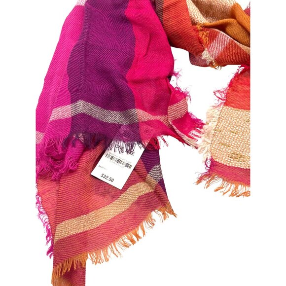 INC International Concepts INC Touch Of Shine Plaid Wrap Scarf, Pink, OS - Picture 8 of 10